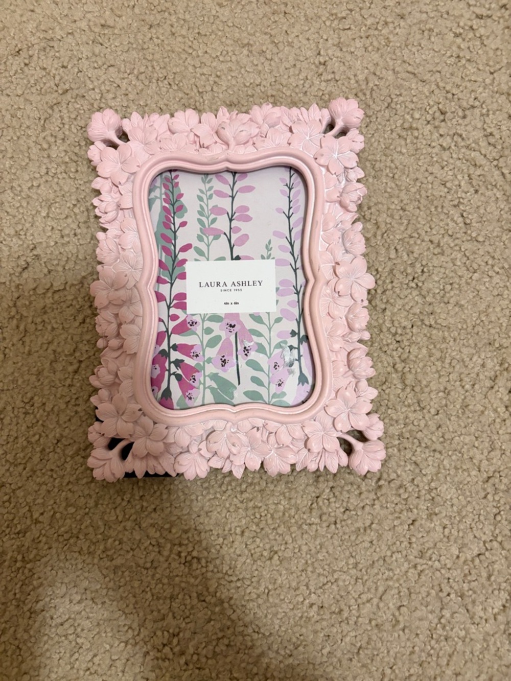 Pink floral picture frame